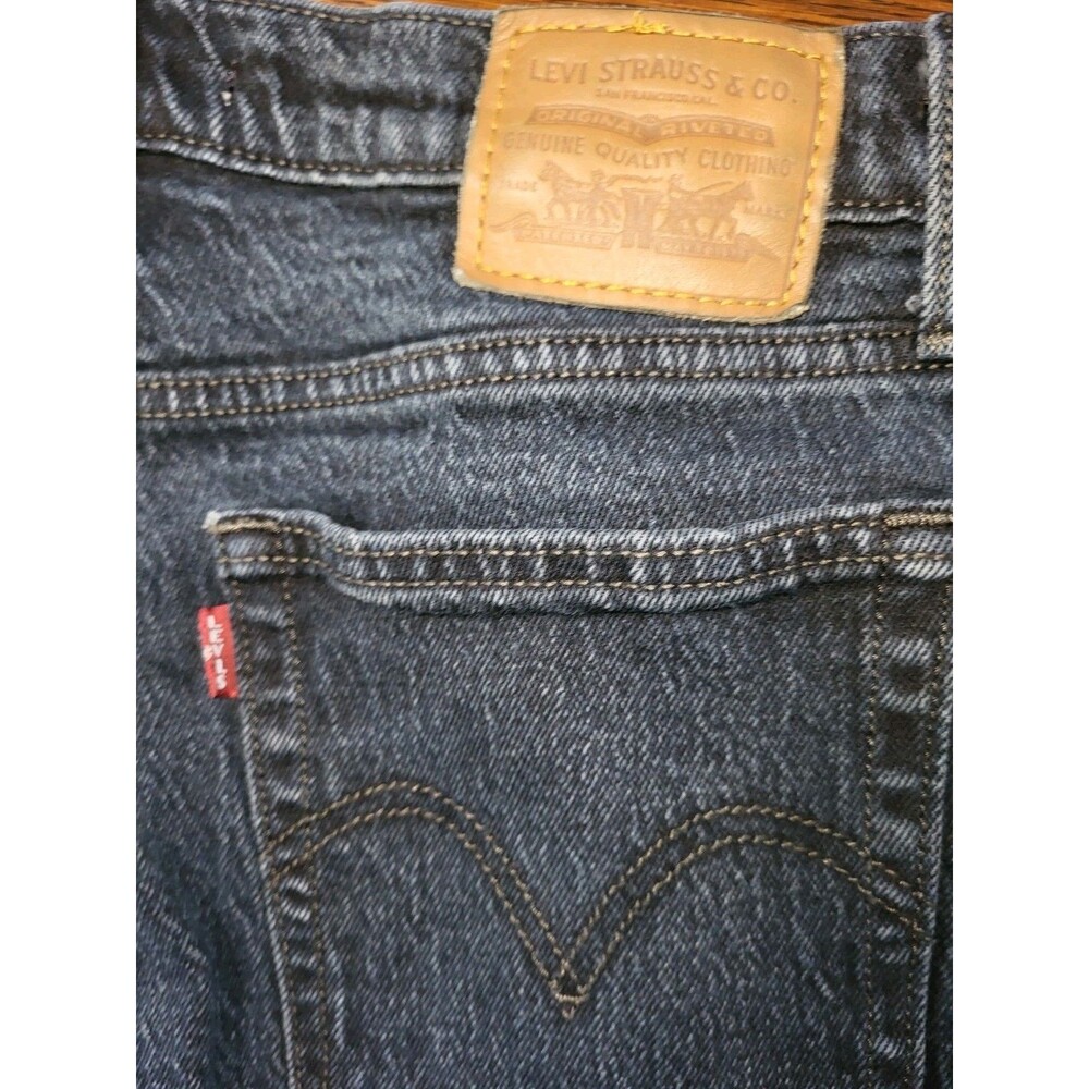 Levis Premium Wedgie Straight Jeans Womens 26 Black Gray Denim High Rise 26x26.5 - Picture 6 of 6